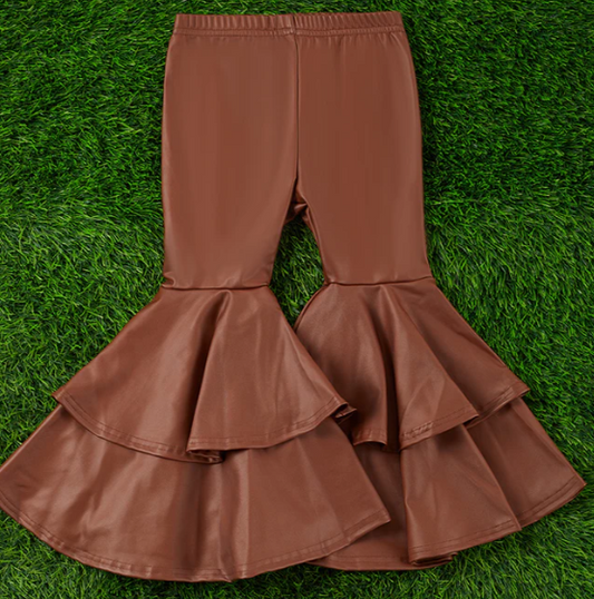 Chocolate Leather Bell Bottoms