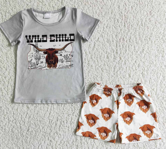 Boys Wild Child Shirt and Shorts Set